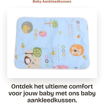 Dailygoods- Aankleedkussen Zacht Katoen - Herbruikbaar - Lekbescherming - Voor Baby's - 50x70 cm - Ideaal voor Thuis/Reis - Luierkussen