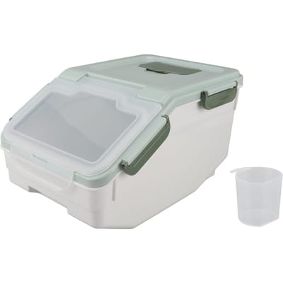 Luchtdichte Rijstcontainer Verdikte Rijstopbergbak met Gemakkelijk te Openen Deksel voor Keuken Graan Bloem 10kg / 22lb