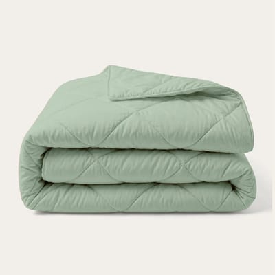 HappyBed Dekbed zonder overtrek 140x200 - 100% Katoen - Wasbaar Zomerdekbed - Bedrukt dekbed zonder hoes - Hoesloos Dekbed - Eenpersoonsdekbed - Sage Green