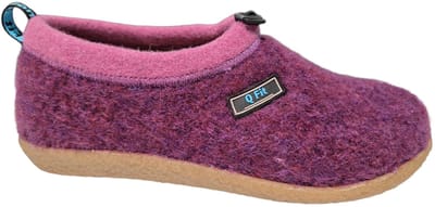 Q Fit Cato Paarse Wollen Gesloten Dames Pantoffels - Paars - 37