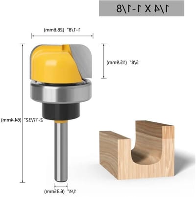 Frees Houtsnijgereedschap - Kom Tray Sjabloon - Houtbewerking Precisie - 6mm Schacht - 1/4 inch - null