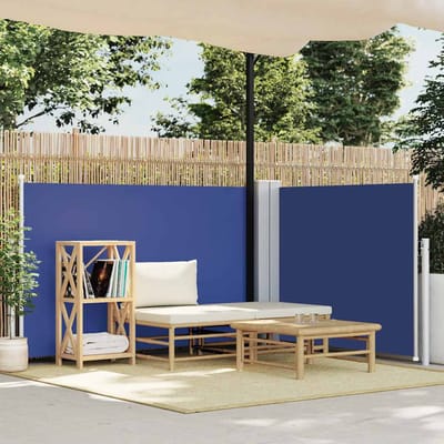 vidaXL - Windscherm - uittrekbaar - 100x600 - cm - blauw