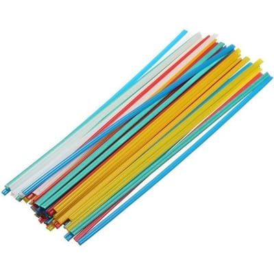 Bâtonnets de soudure 200 pièces Comprenant 50 pièces Noirs + 50 pièces Blancs + 100 pièces Colorés pour Réparations Ou Tâches Créatives de Bricolage multicolore