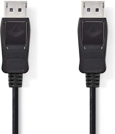 DisplayPort-Kabel - DisplayPort Male - DisplayPort Male - 4K@60Hz - Vernikkeld - 3.00 m - Rond - PVC - Zwart - Polybag