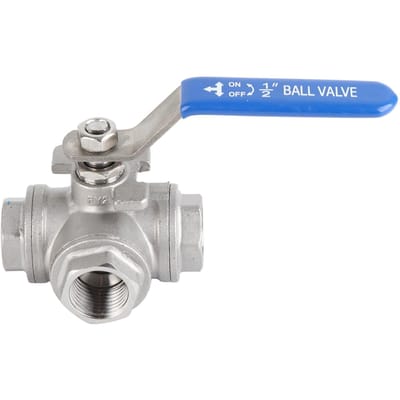 Acier Inoxydable SUS304 Vanne à Boisseau à Trois Voies Type T Filetage Femelle DN15 blanc