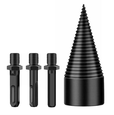 longziming -Elektrische Houtsplijter - Conische Boor - 32 Mm Diameter / Hoogwaardig Staal - 1 Stuk - Thuis, Tuin, Camping, Landbouw Zwart