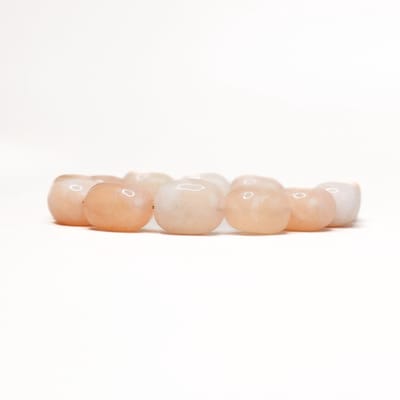 Ava & Imber | Ovalis Armband Citrien | Botergele Kralenarmband Verstelbaar voor Dames | Grote Organische Kralen | 17cm + 5cm Verlengstukje | Armband Kralen in Cadeaudoosje