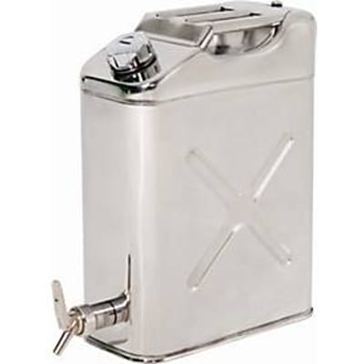 Veiligheidscontainer, roestvrij staal 1.4301 gepolijst, 20 l, B 170 x D 445 x H 470 mm, schroefdeksel, ontluchtingsventiel