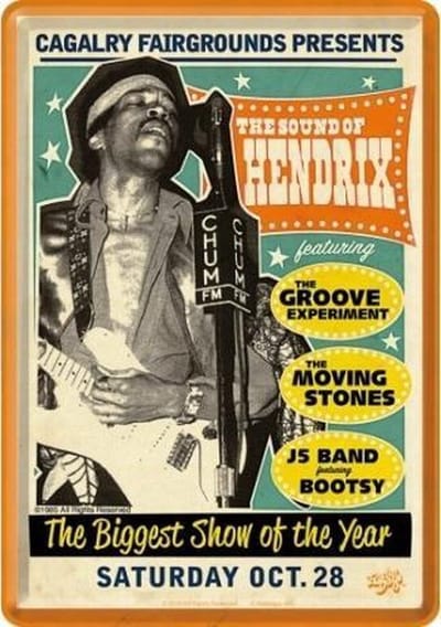 The Sound of Hendrix Metalen Postcard 10 x 14 cm.