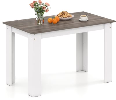 COSTWAY Eettafel voor 4-6 personen, eetkamertafel, 120 x 70 cm, keukentafel, hout, rechthoekige houten tafel, tafel voor eetkamer, woonkamer en werkkamer