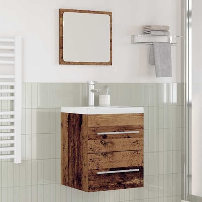 vidaXL - Wastafel - kabinet - voor - de - badkamer - Oud - Hout - 41 - x - 38,5 - x - 48 - cm