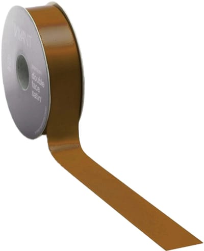 Double Face Satijnlint Brandy – 25 mm × 25 m – double face satijn