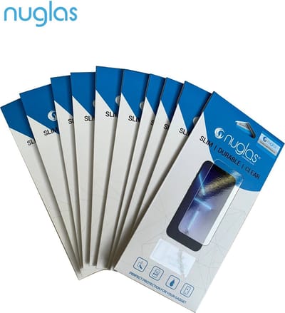 NuGlas 10 Screenprotectors Voor iPhone 13 Mini - Tempered Glass 2.5D - Voordeel Pak