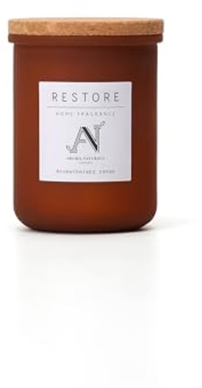 Aromatherapie Geurkaars 240g met Kurkdeksel en Bruin Glazen Vat - Herstel Geur