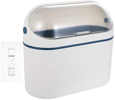 Prullenbak van 4 liter met deksel, ideaal voor wandmontage in de keuken, caravan of kast, ruimtebesparend en praktisch voor afvalbeheer