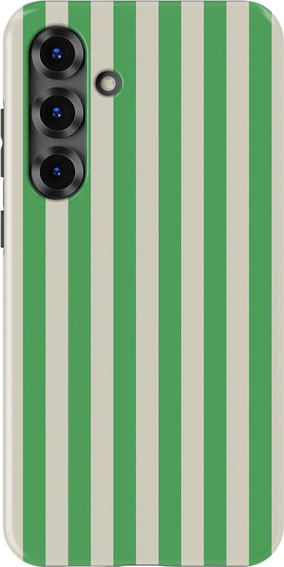 DripCase Gestreept Hoesje Samsung Galaxy S25 Plus | Backcover met Mag | Stripes Motief | Trendy Case Samsung Galaxy S25 Plus met Strepen Pistachio Cream