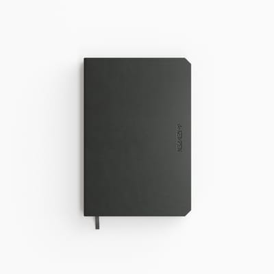 Notbk de kempen ashblack 110x160 lijn 160pag zwart