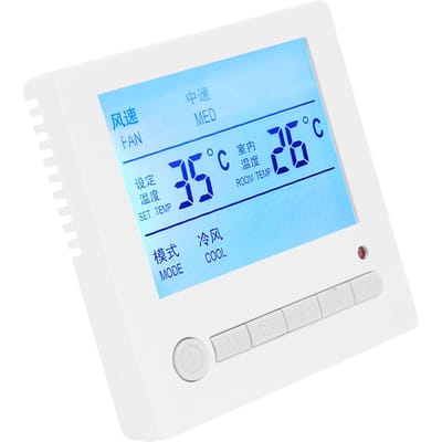 Thermostat intelligent LCD AC220V Contrôleur de température pour ventilo-convecteur Panneau de climatisation Interrupteur white