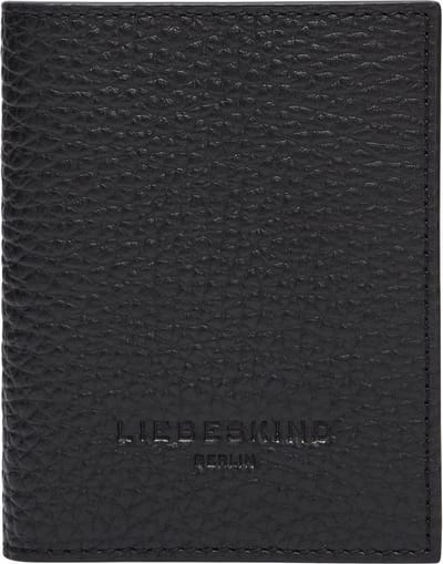 LIEBESKIND BERLIN Leren Kaarthoes Geri 2 Heavy Pebble Arcie Card Case Black Zwart