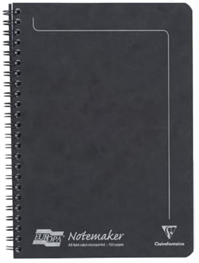 Spiraalschrift Europa A5 - 120 uitneembare pagina's met lijnen - 90g papier - Glanzende cover