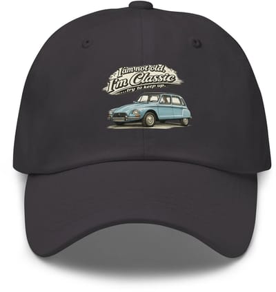 Classic Collectie Dad Pet – Citroën Dyane Retro Illustratie - Donker Grijs