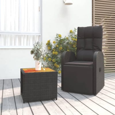 Loungeset Tuinmeubel - Buiten Zitten - Ontspannen Buiten - Verstelbare Rugleuning - 57 x 69 x 106 cm - Zwart