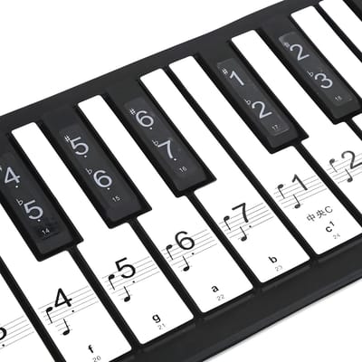 Dailygoods - Pianotoetsensticker - Verwijderbare Etiketten - Transparant - Geschikt voor Beginners - Muzieklessen - 88 Toetsen