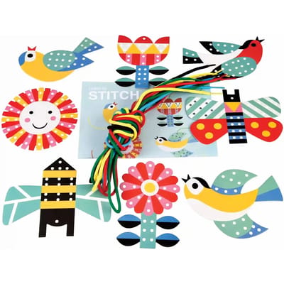 Creatieve activiteiten voor kinderen Rex London carton apprendre à coudre (x8)