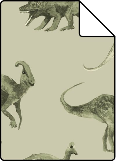 Proefstaal ESTAhome behang dinosaurussen groen - 26.5 x 21 cm - 131206-S