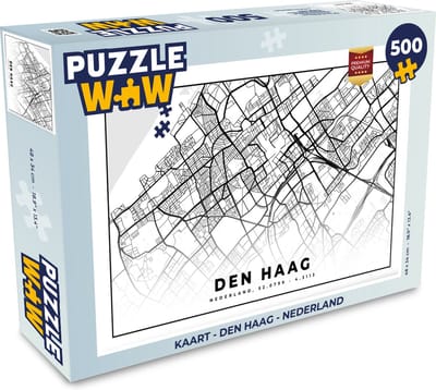 Puzzel Kaart - Den Haag - Nederland - Legpuzzel - Puzzel 500 stukjes