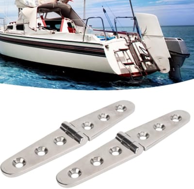 Dailygoods- Riemscharnier Heavy Duty - Marine Riemscharnier 316 Roestvrij Staal - Scharnieren voor Deur/Gate - Corrosiebestendig - Spiegelgepolijst - Eenvoudig te installeren - Scharnier