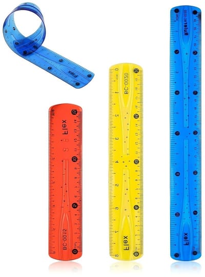 Kleurige transparante linialen set van 3, 15 cm, 20 cm en 30 cm, ideaal voor school en kantoor