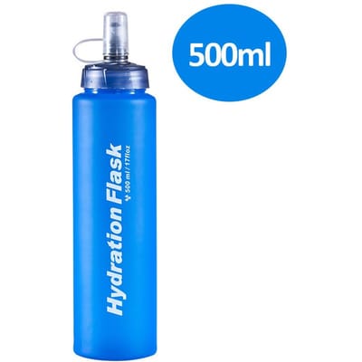 250ml 500ml 750ml Gourde Souple TPU Bouteille d'Eau Ultra-légère Pliable Compressible Bouteille d'Eau Sac d'Hydratation pour Course à Pied Ceinture Sac de Taille Gilet Usage Pratique B 500ml