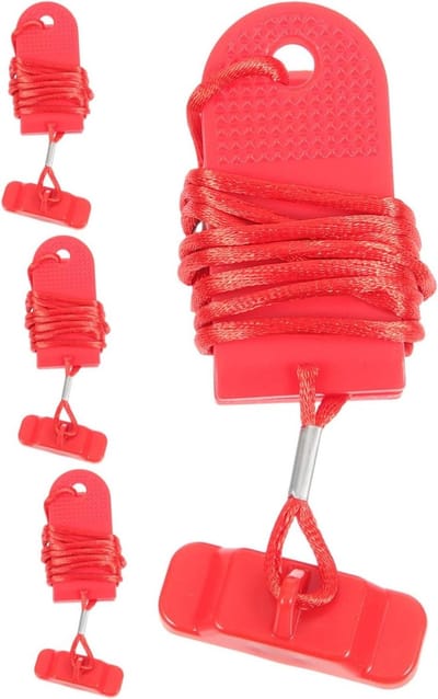 Vervangende Sleutels - Loopband Sleutel - Fitness Veiligheid - Magnetische Noodstop - 4 Stuks - Rood