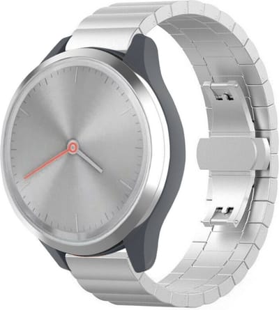 Metalen bandje geschikt voor Garmin Vivomove 3s / Vivoactive 4s / Venu 2s / bandje staal met schakels - Stalen bandje rechte schakels metaal RVS - Zilver