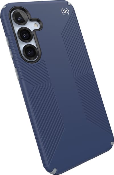 Speck hoesje geschikt voor Samsung Galaxy S25 Plus - Ultieme Bescherming en Grip - Luxe Soft-touch Afwerking - Valbescherming gecertificeerd tot 4 meter - Microban Antibacterieel - Presidio2 Grip lijn - Blauw