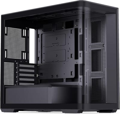 Mid-Tower PC Behuizing met 270 Graden Gebogen Gehard Glas - Zwart