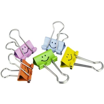 Rapesco "Emoji" foldback klem, 10mm, assorti kleuren, voordeelverpakking à 80 stuks