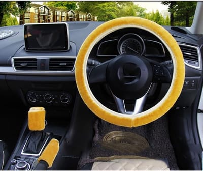 Zachte en Warme Stuurwielhoes voor Auto, Inclusief Handrem- en Schakelcover, Luxe Autoaccessoires voor Dames
