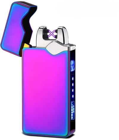 THAR Plasma Aansteker – USB Oplaadbaar & Windproof – Elektrisch – LED Indicator – Draadloos – Luxe Cadeauverpakking - Regenboog