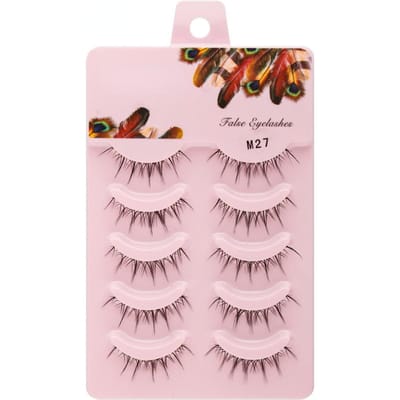 5 Paren/set Natuurlijke Valse Wimpers 3D Faux Nertsen Wimpers Zachte Realistische Wimper Extension Eye Make-Up Accessoires M27