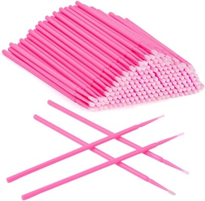 Disposable Micro Brushes voor Wimperextensions - 200 Stuks - 2 mm Micro Applicator en Make-up Borstels in Roze