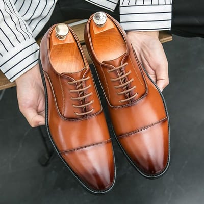 Heren Split Leer Schoenen Rubberen Zool EXTRA Maat 38 39 40 41 42 43 44 45 48 Heren Zakelijk Kantoor Heren Kleding Leer Schoenen 38 brown