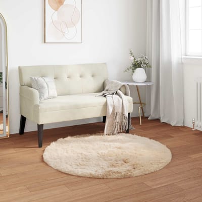 vidaXL - Tapijt - van - imitatie - schapenvacht - TAFALLA - Beige - Ø - 100 - cm