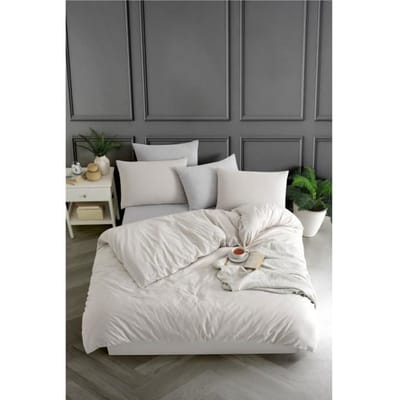 Beddengoedset - 1 dekbedovertrek 220 x 240 cm + 2 kussenslopen 60 x 60 cm - 70% katoen, 30% polyester - Beige