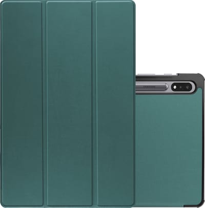 Hoes - Geschikt voor Samsung Galaxy Tab S9 - Dun & Stevig - Trifold Bookcase - Hard Cover Case - Met Uitsparing Geschikt voor S Pen - Hardcover Book - Tablet Hoesje - Donkergroen