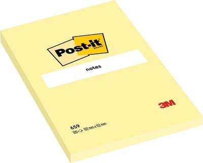 Gele Post-it Notities 4 x 6 inch - Ruim Formaat - Veilig Plakken - Schoon Verwijderen - Gerecycled Papier - Ideale Boodschappen- en Aantekenboekjes voor Kantoor, School en Thuis