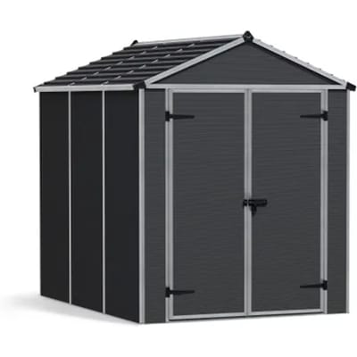 Canopia Metalen Tuinhuis Rubicon - Donkergrijs - 229x185cm - Enkele Deur - Met Vloer