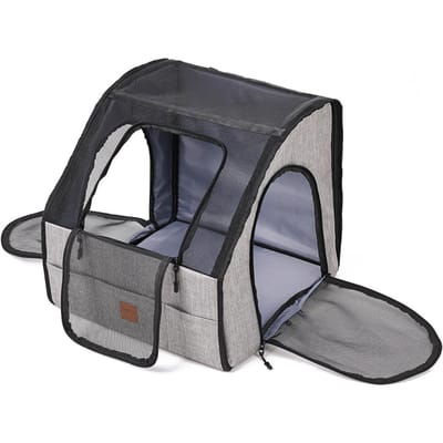 Huisdier Autostoel Hondenbed Multifunctioneel Ontwerp Huisdier Auto Booster Stoel Drager Lichtgewicht Opvouwbare Auto M black