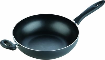 Wok Pan - Roerbakpan Wok - Aziatisch Koken - Geschikt voor Alle Vuren - 28 cm - Zwart